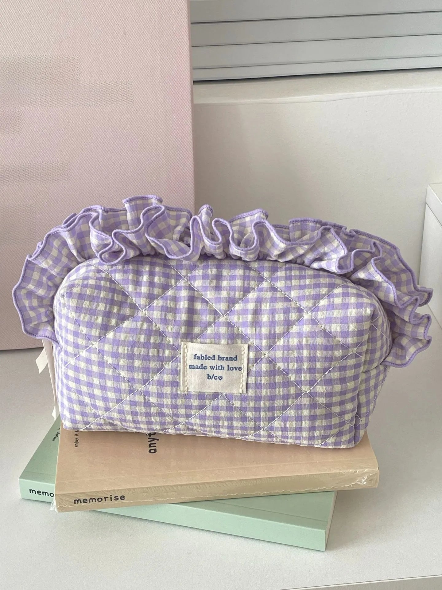 Quilted Floral cosmetic bag soft