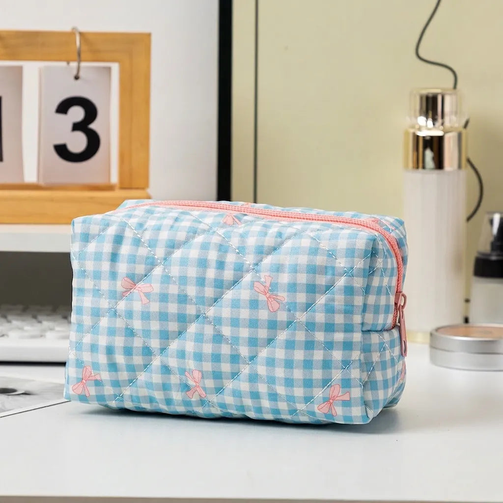 Quilted Floral cosmetic bag soft